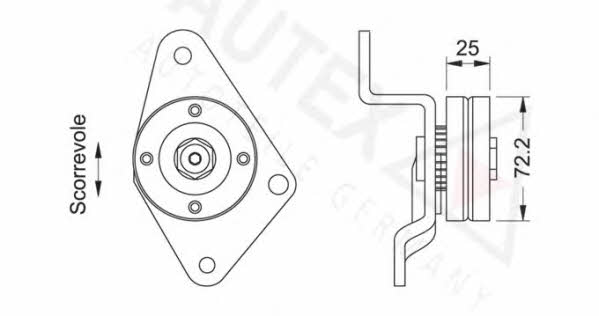 Autex 641296 V-ribbed belt tensioner (drive) roller 641296