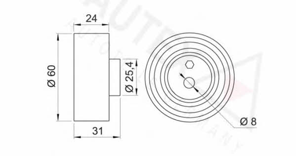 Autex 641368 Tensioner pulley, timing belt 641368