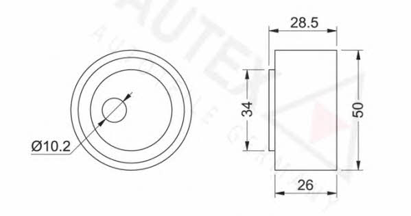 Autex 641371 V-ribbed belt tensioner (drive) roller 641371
