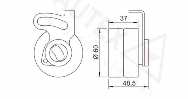 Autex 641384 Tensioner pulley, timing belt 641384