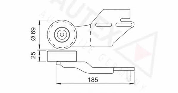 Autex 641409 V-ribbed belt tensioner (drive) roller 641409