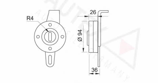 Autex 641425 V-ribbed belt tensioner (drive) roller 641425