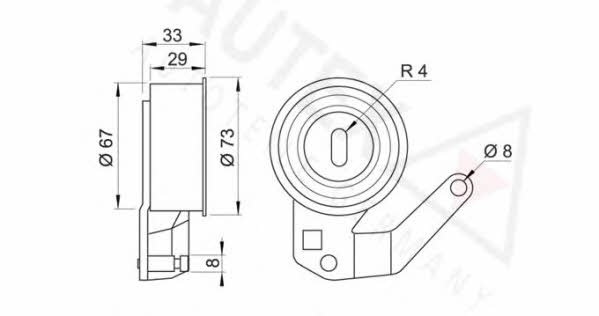 Autex 641449 Tensioner pulley, timing belt 641449