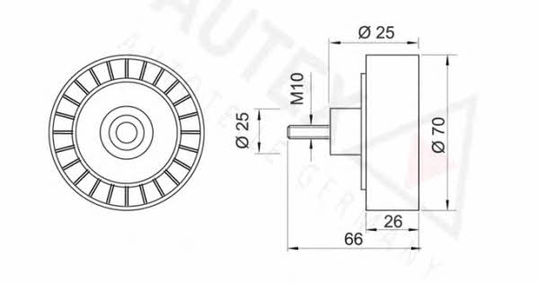 Autex 641479 V-ribbed belt tensioner (drive) roller 641479