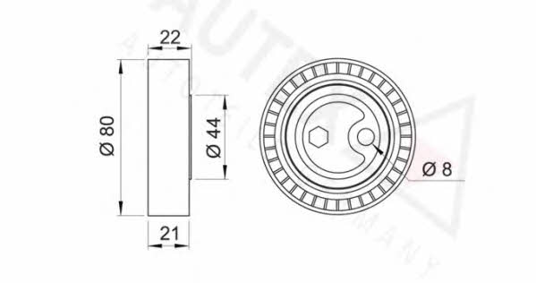 Autex 641487 V-ribbed belt tensioner (drive) roller 641487