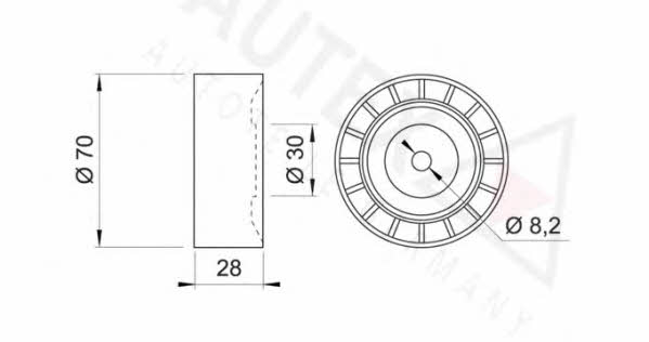 Autex 641494 V-ribbed belt tensioner (drive) roller 641494