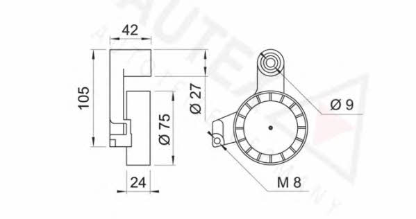 Autex 641495 V-ribbed belt tensioner (drive) roller 641495