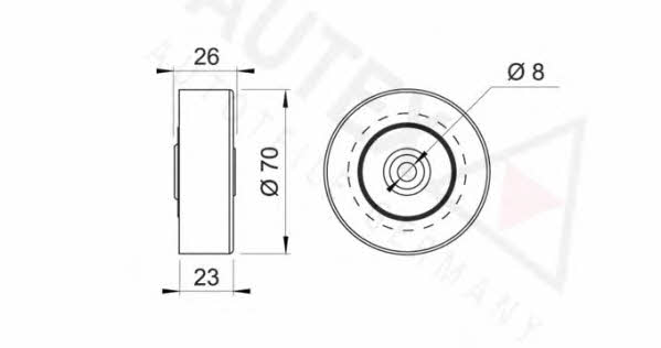 Autex 641503 V-ribbed belt tensioner (drive) roller 641503