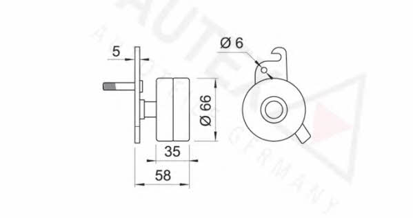 Autex 641516 V-ribbed belt tensioner (drive) roller 641516