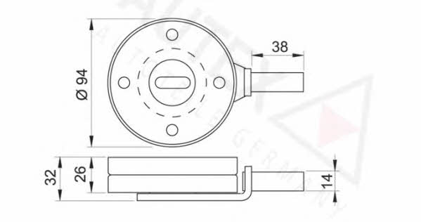 Autex 641535 V-ribbed belt tensioner (drive) roller 641535