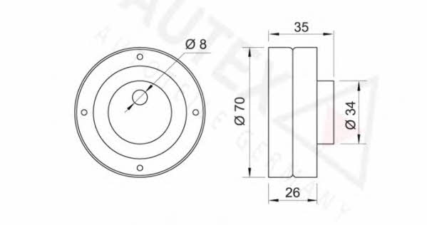 Autex 641541 V-ribbed belt tensioner (drive) roller 641541
