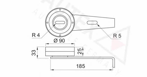 Autex 641542 V-ribbed belt tensioner (drive) roller 641542