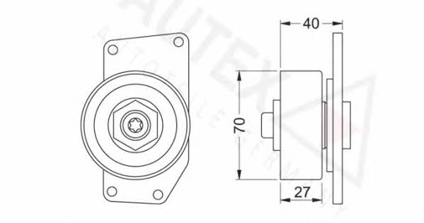 Autex 641543 V-ribbed belt tensioner (drive) roller 641543