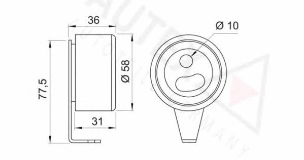 Autex 641576 Tensioner pulley, timing belt 641576