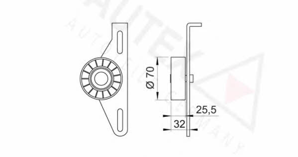 Autex 641586 V-ribbed belt tensioner (drive) roller 641586