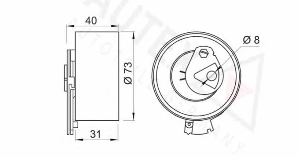 Autex 641596 Tensioner pulley, timing belt 641596