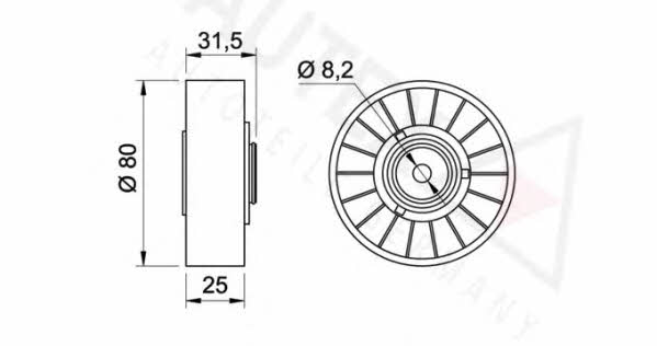 Autex 641622 V-ribbed belt tensioner (drive) roller 641622