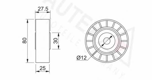 Autex 641645 V-ribbed belt tensioner (drive) roller 641645