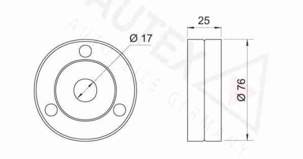 Autex 641653 V-ribbed belt tensioner (drive) roller 641653