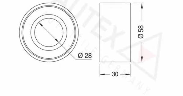 Autex 641664 Tensioner pulley, timing belt 641664