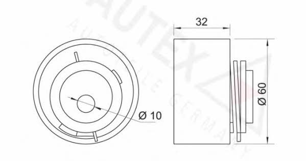 Autex 641668 Tensioner pulley, timing belt 641668