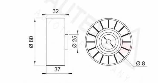 Autex 641684 V-ribbed belt tensioner (drive) roller 641684