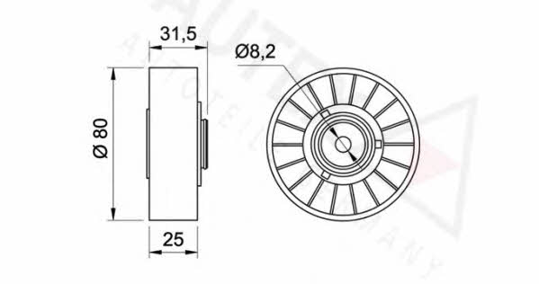 Autex 641693 V-ribbed belt tensioner (drive) roller 641693