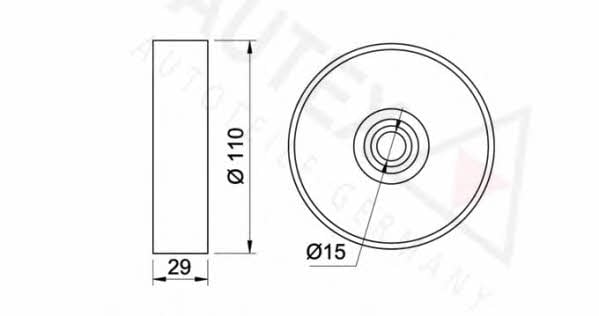 Autex 641694 V-ribbed belt tensioner (drive) roller 641694