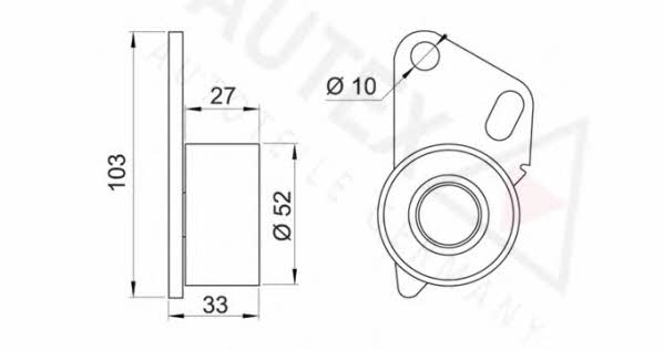 Autex 641716 Tensioner pulley, timing belt 641716