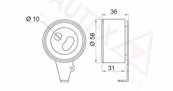 Autex 641750 Tensioner pulley, timing belt 641750