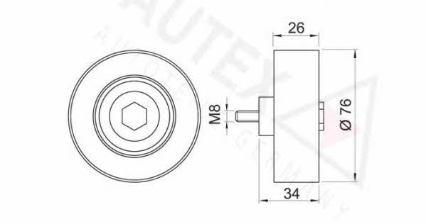 Autex 641782 V-ribbed belt tensioner (drive) roller 641782