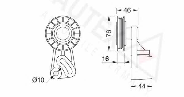 Autex 641798 V-ribbed belt tensioner (drive) roller 641798
