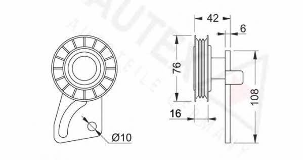 Autex 641799 V-ribbed belt tensioner (drive) roller 641799