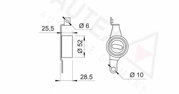 Autex 641801 Tensioner pulley, timing belt 641801