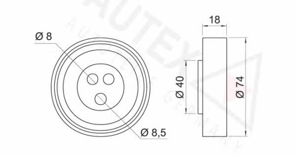 Autex 641850 V-ribbed belt tensioner (drive) roller 641850