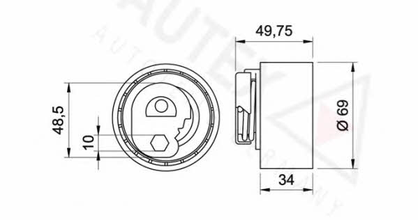 Autex 641852 Tensioner pulley, timing belt 641852