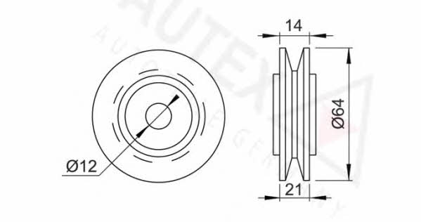 Autex 641902 V-ribbed belt tensioner (drive) roller 641902