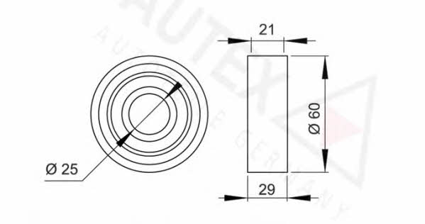 Autex 641906 Tensioner pulley, timing belt 641906