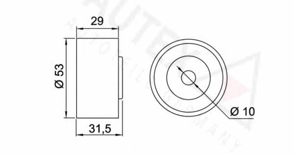 Autex 641944 Tensioner pulley, timing belt 641944