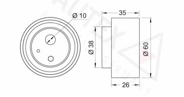 Autex 642066 Tensioner pulley, timing belt 642066