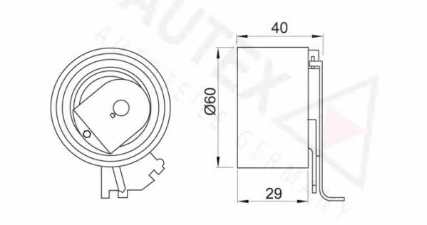 Autex 642079 Tensioner pulley, timing belt 642079