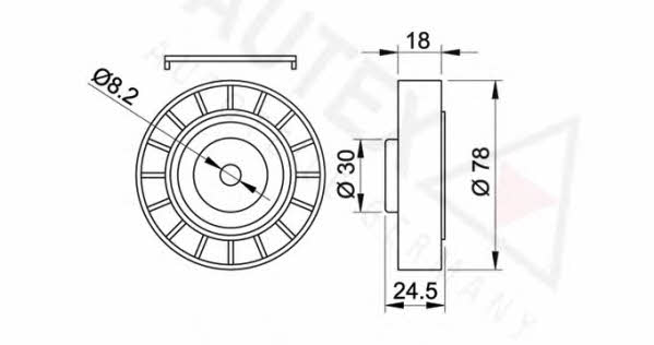 Autex 651034 V-ribbed belt tensioner (drive) roller 651034