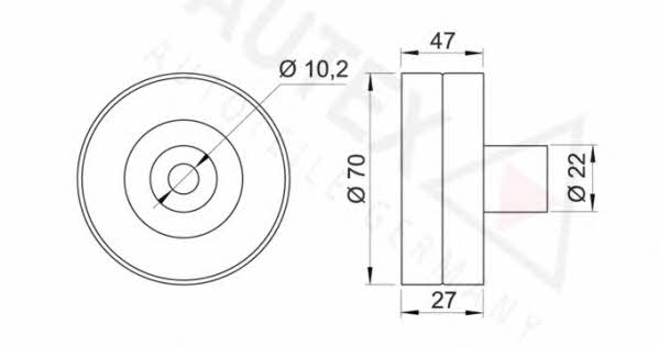 Autex 651061 V-ribbed belt tensioner (drive) roller 651061