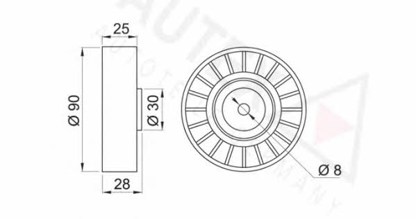 Autex 651115 V-ribbed belt tensioner (drive) roller 651115