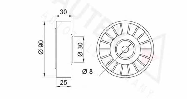 Autex 651117 V-ribbed belt tensioner (drive) roller 651117