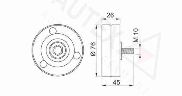 Autex 651146 V-ribbed belt tensioner (drive) roller 651146