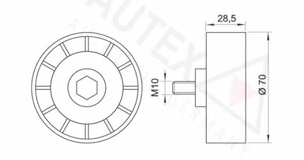 Autex 651173 V-ribbed belt tensioner (drive) roller 651173