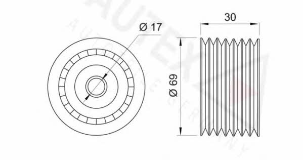 Autex 651180 V-ribbed belt tensioner (drive) roller 651180