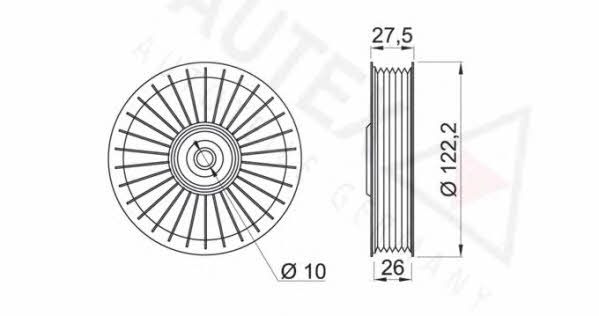 Autex 651240 V-ribbed belt tensioner (drive) roller 651240