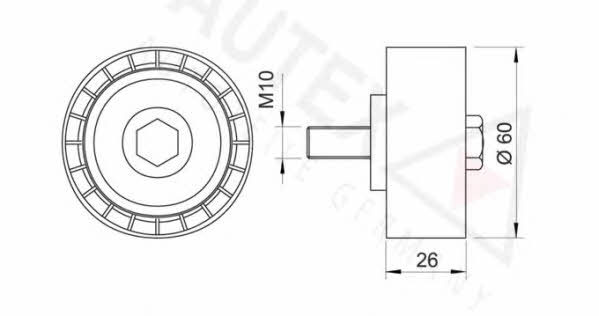 Autex 651243 V-ribbed belt tensioner (drive) roller 651243